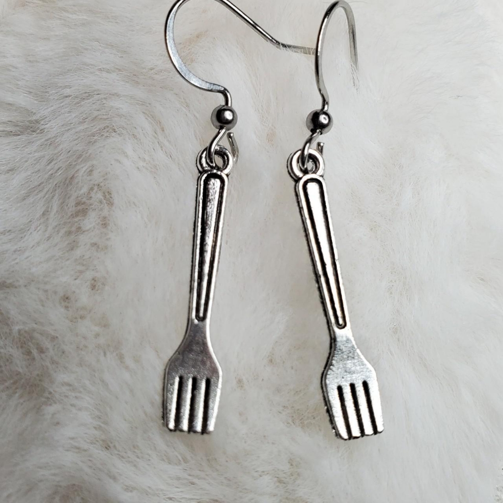 Tiny Fork Earrings